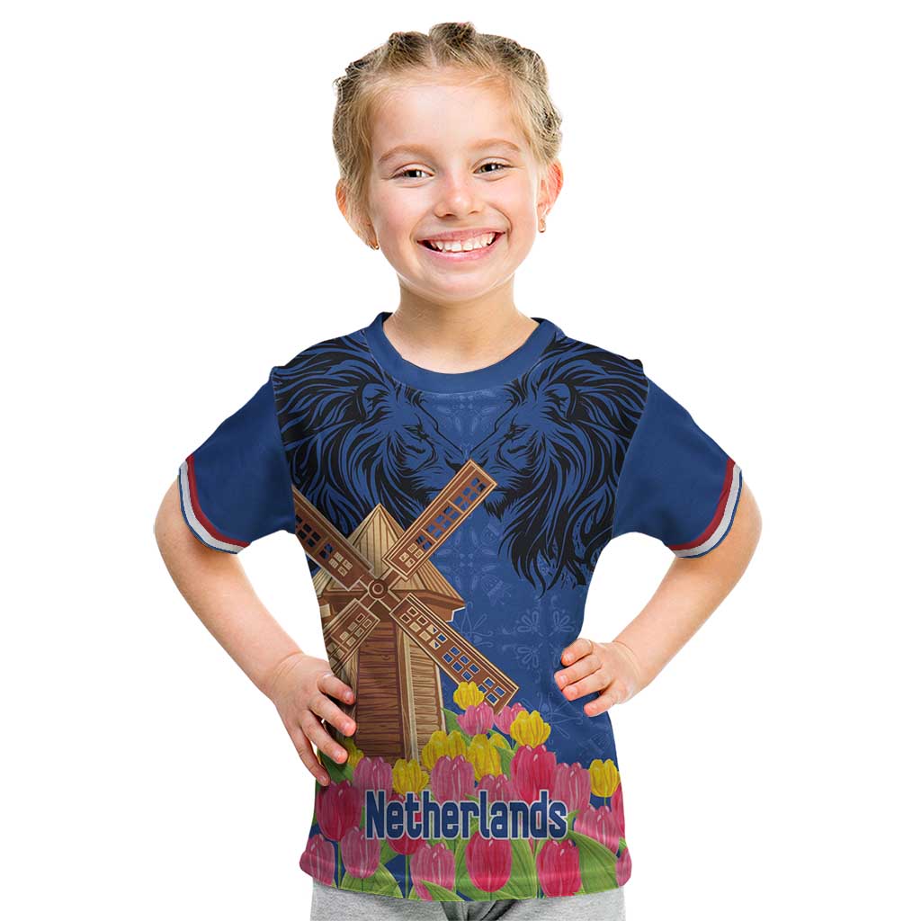 Netherlands Lion Kid T Shirt Tulip And Windmill