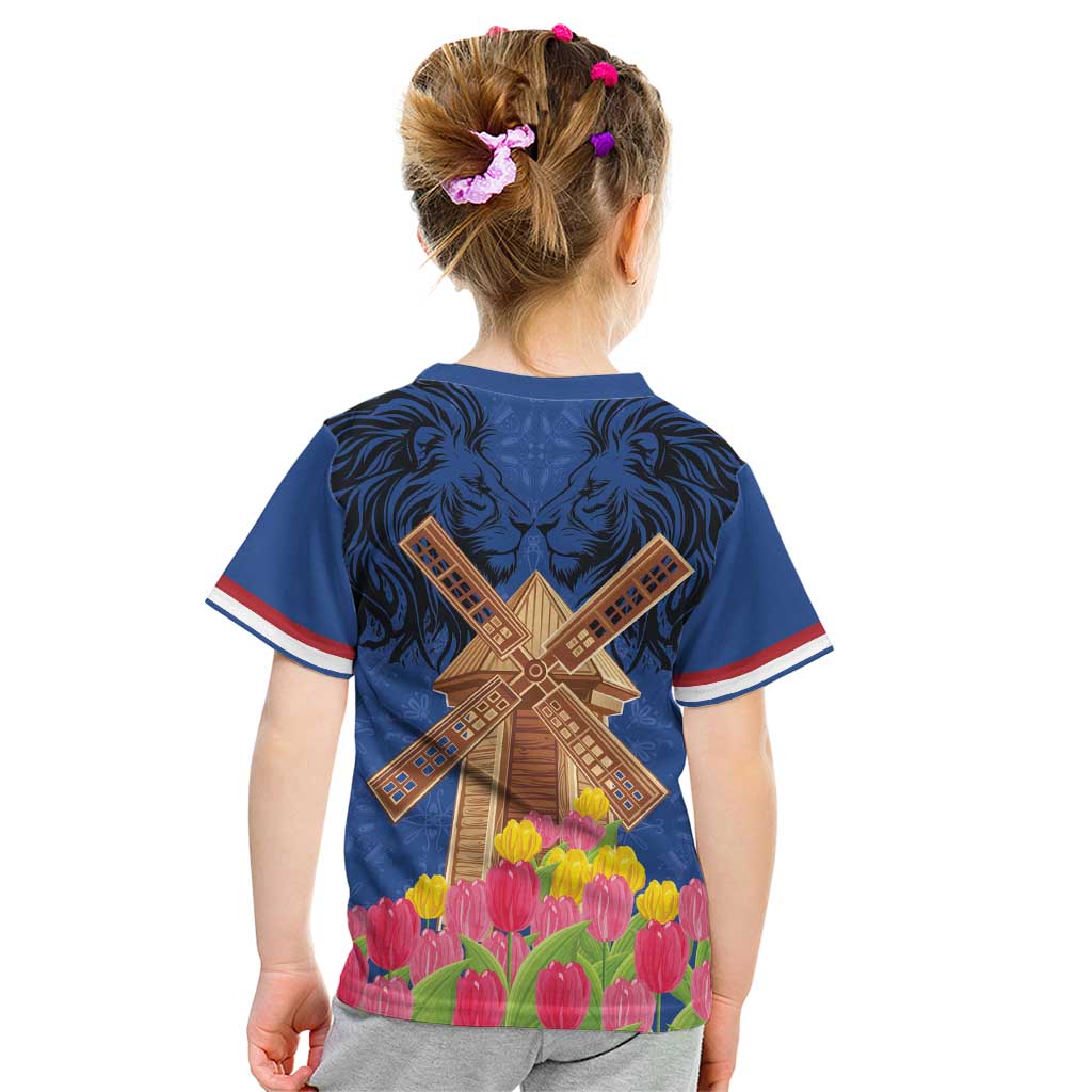 Netherlands Lion Kid T Shirt Tulip And Windmill