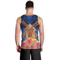 Netherlands Lion Men Tank Top Tulip And Windmill