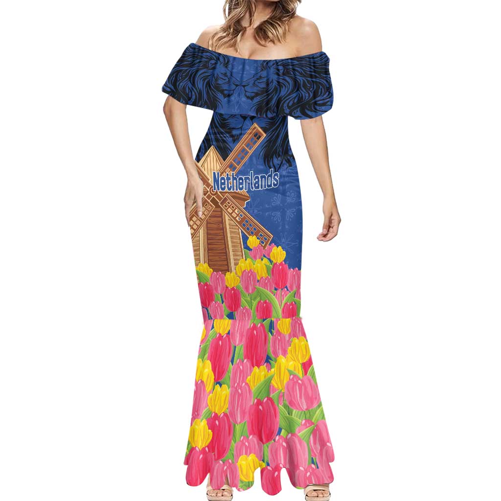 Netherlands Lion Mermaid Dress Tulip And Windmill