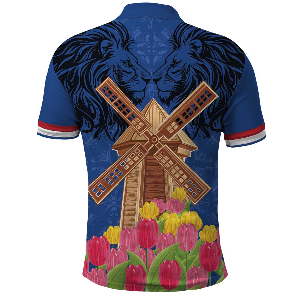 Netherlands Lion Polo Shirt Tulip And Windmill