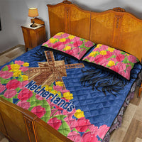 Netherlands Lion Quilt Bed Set Tulip And Windmill