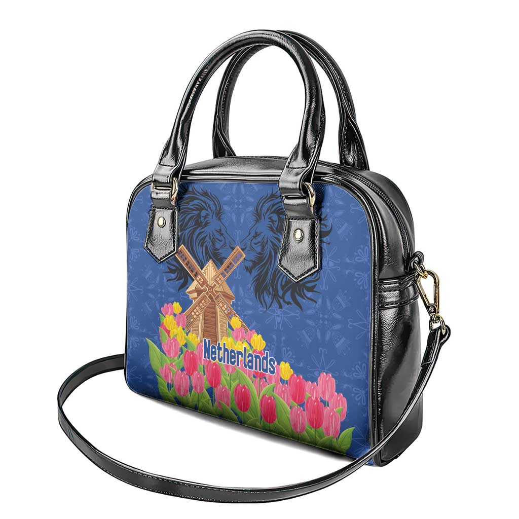 Netherlands Lion Shoulder Handbag Tulip And Windmill