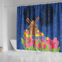 Netherlands Lion Shower Curtain Tulip And Windmill