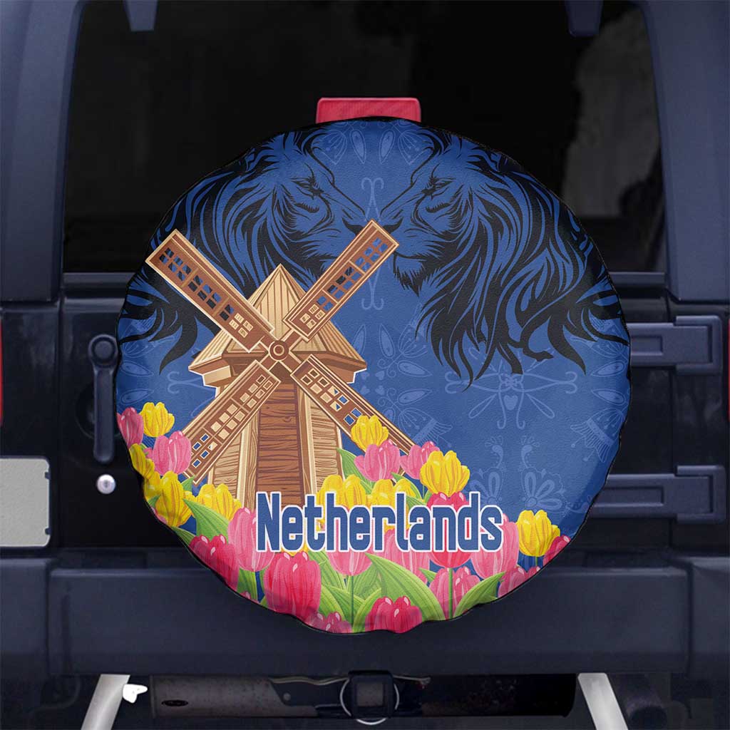 Netherlands Lion Spare Tire Cover Tulip And Windmill