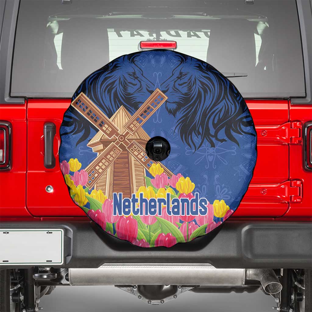 Netherlands Lion Spare Tire Cover Tulip And Windmill
