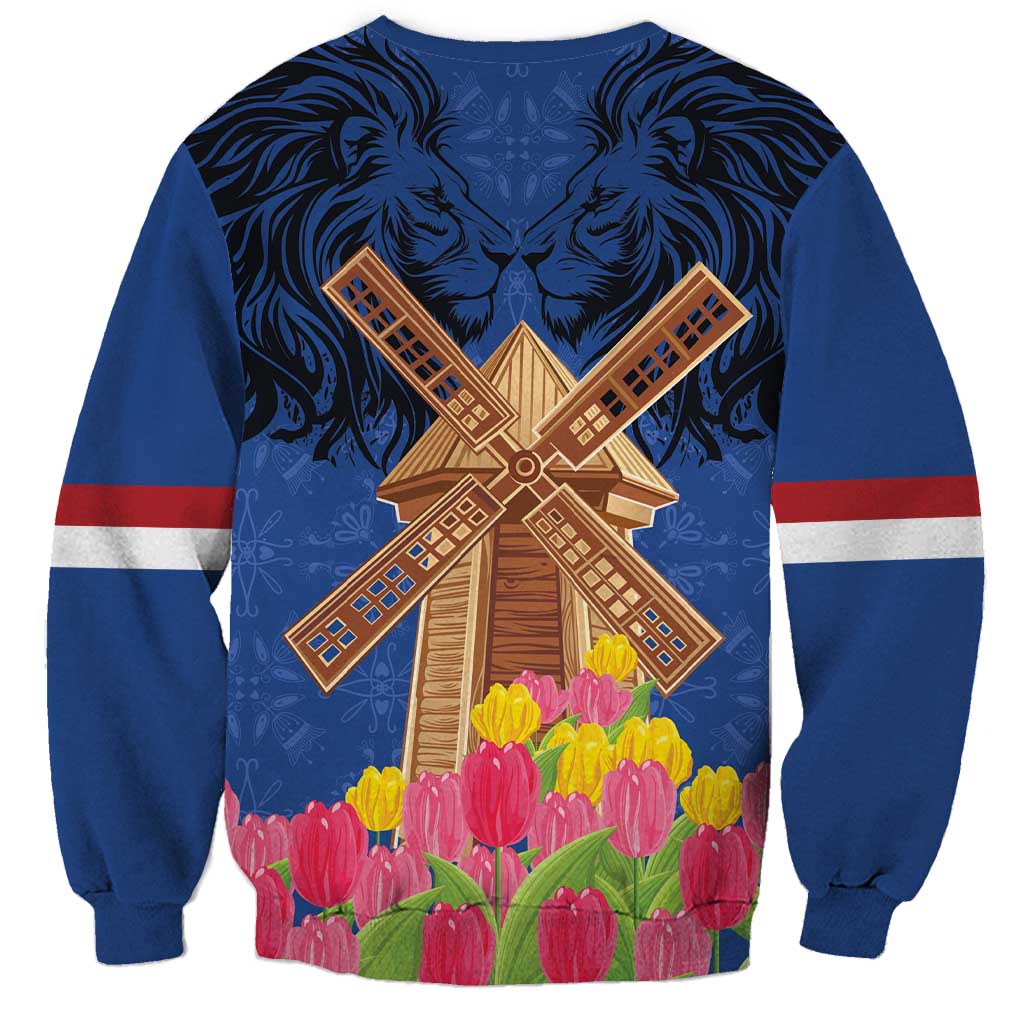 Netherlands Lion Sweatshirt Tulip And Windmill