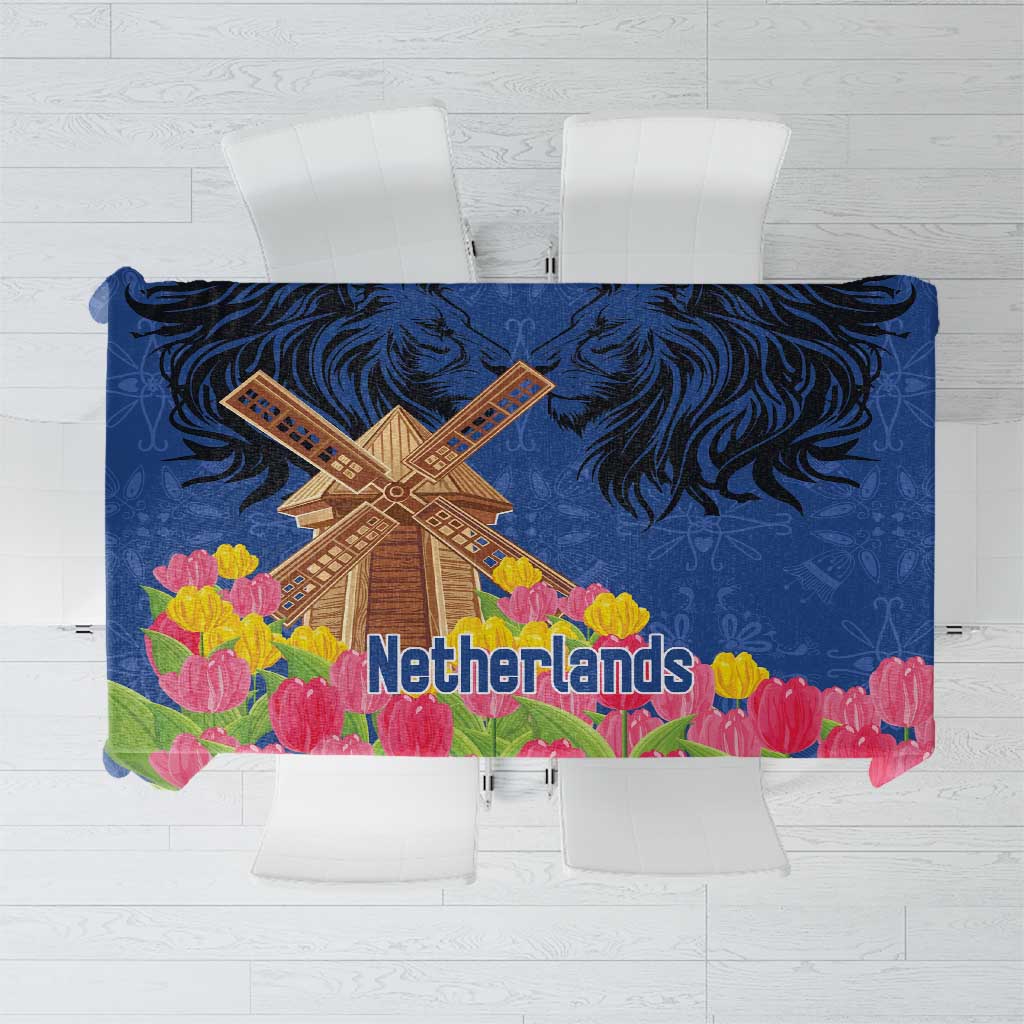 Netherlands Lion Tablecloth Tulip And Windmill