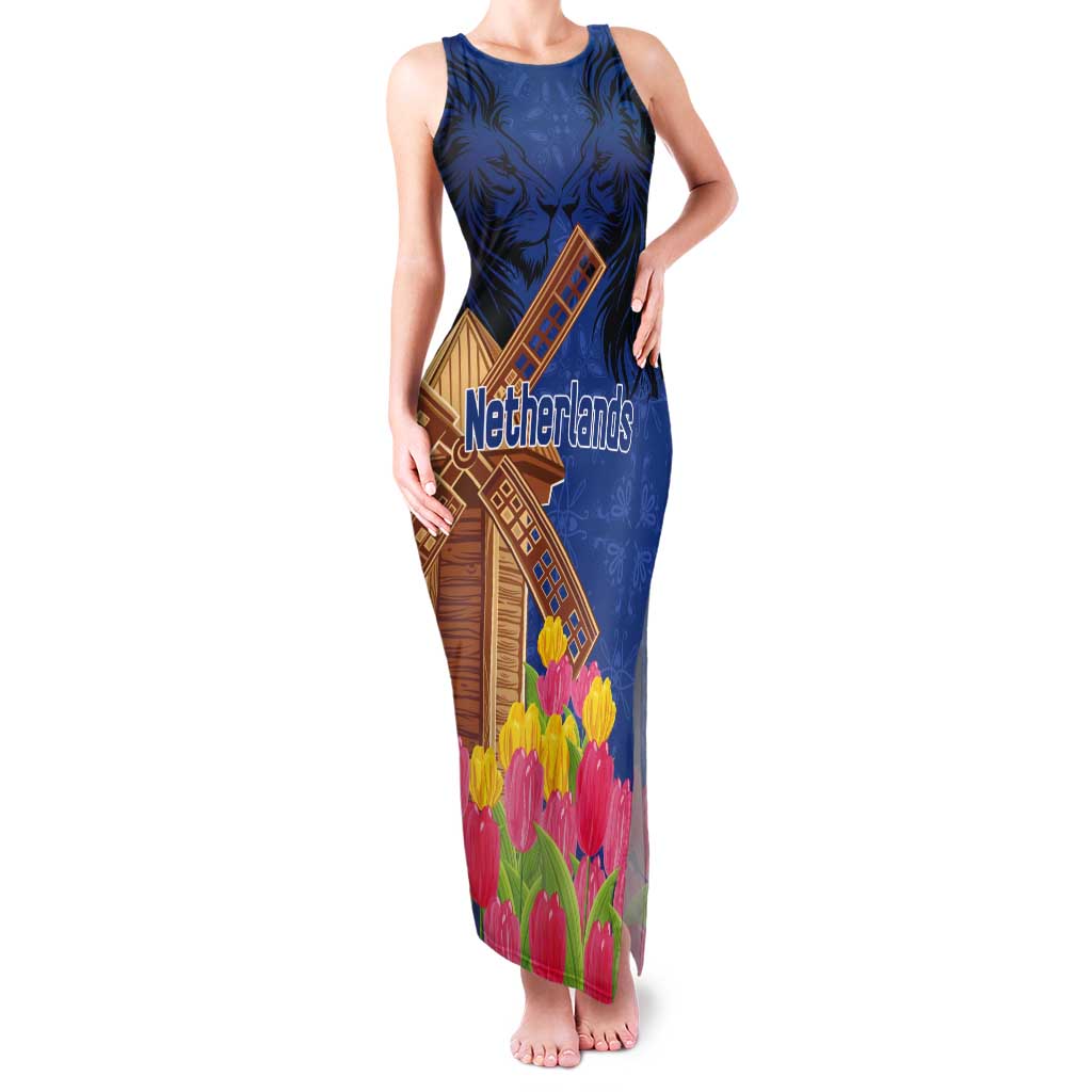 Netherlands Lion Tank Maxi Dress Tulip And Windmill