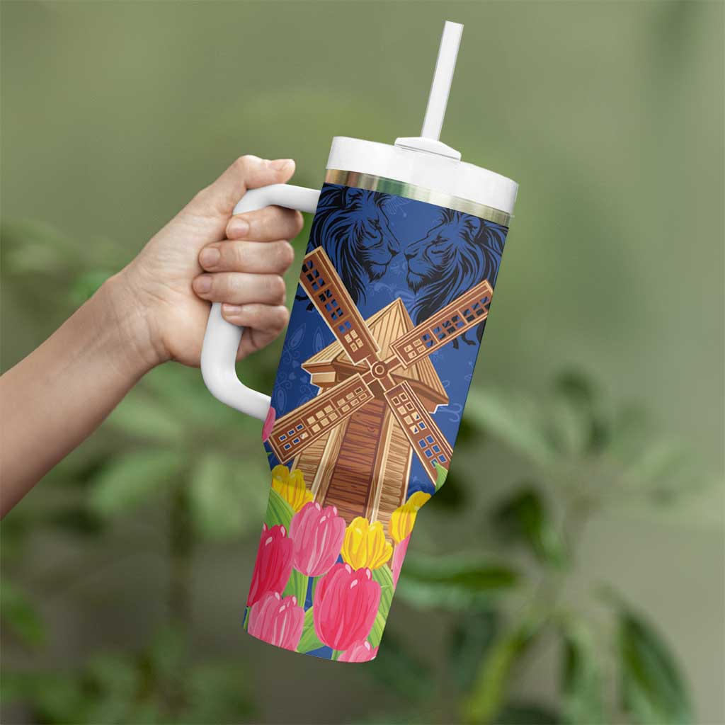 Netherlands Lion Tumbler With Handle Tulip And Windmill