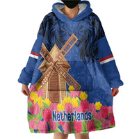 Netherlands Lion Wearable Blanket Hoodie Tulip And Windmill