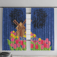 Netherlands Lion Window Curtain Tulip And Windmill
