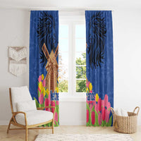 Netherlands Lion Window Curtain Tulip And Windmill