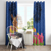 Netherlands Lion Window Curtain Tulip And Windmill
