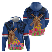 Netherlands Lion Zip Hoodie Tulip And Windmill