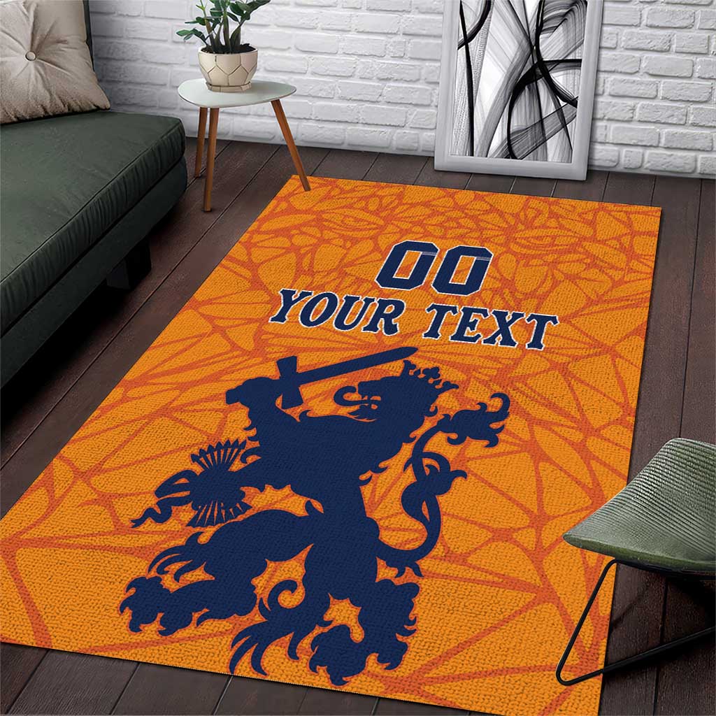 Custom Netherlands Football Area Rug Holland Lion