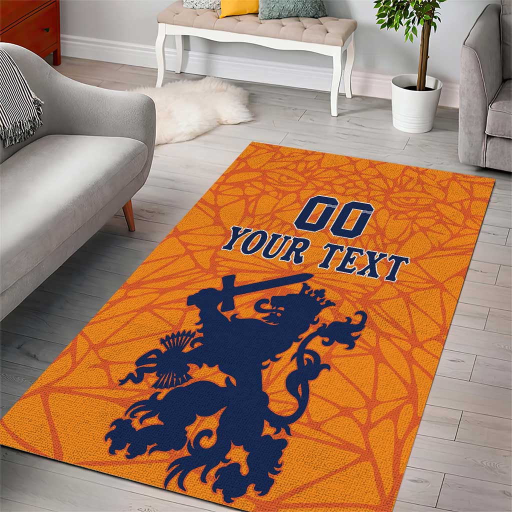 Custom Netherlands Football Area Rug Holland Lion
