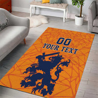Custom Netherlands Football Area Rug Holland Lion