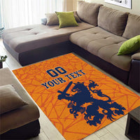 Custom Netherlands Football Area Rug Holland Lion