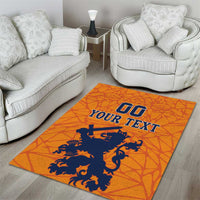 Custom Netherlands Football Area Rug Holland Lion