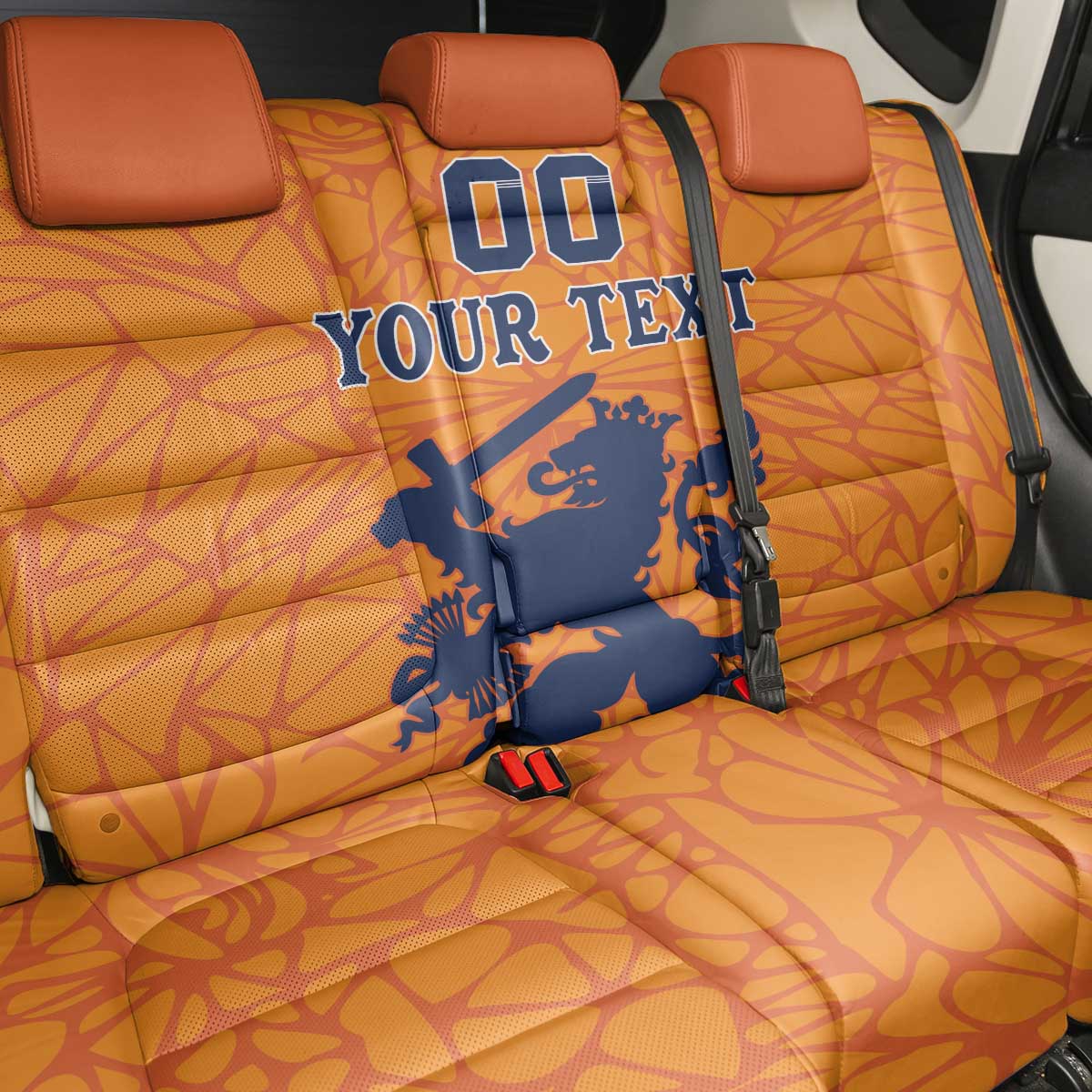 Custom Netherlands Football Back Car Seat Cover Holland Lion
