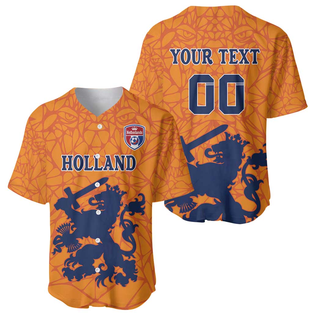 Custom Netherlands Football Baseball Jersey Holland Lion