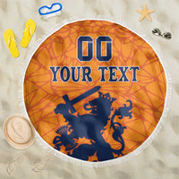 Custom Netherlands Football Beach Blanket Holland Lion