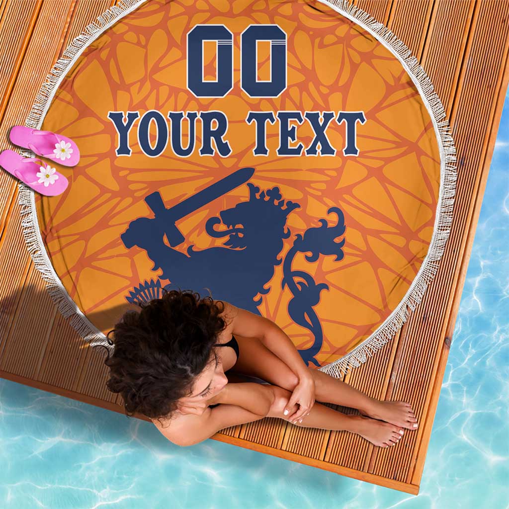 Custom Netherlands Football Beach Blanket Holland Lion