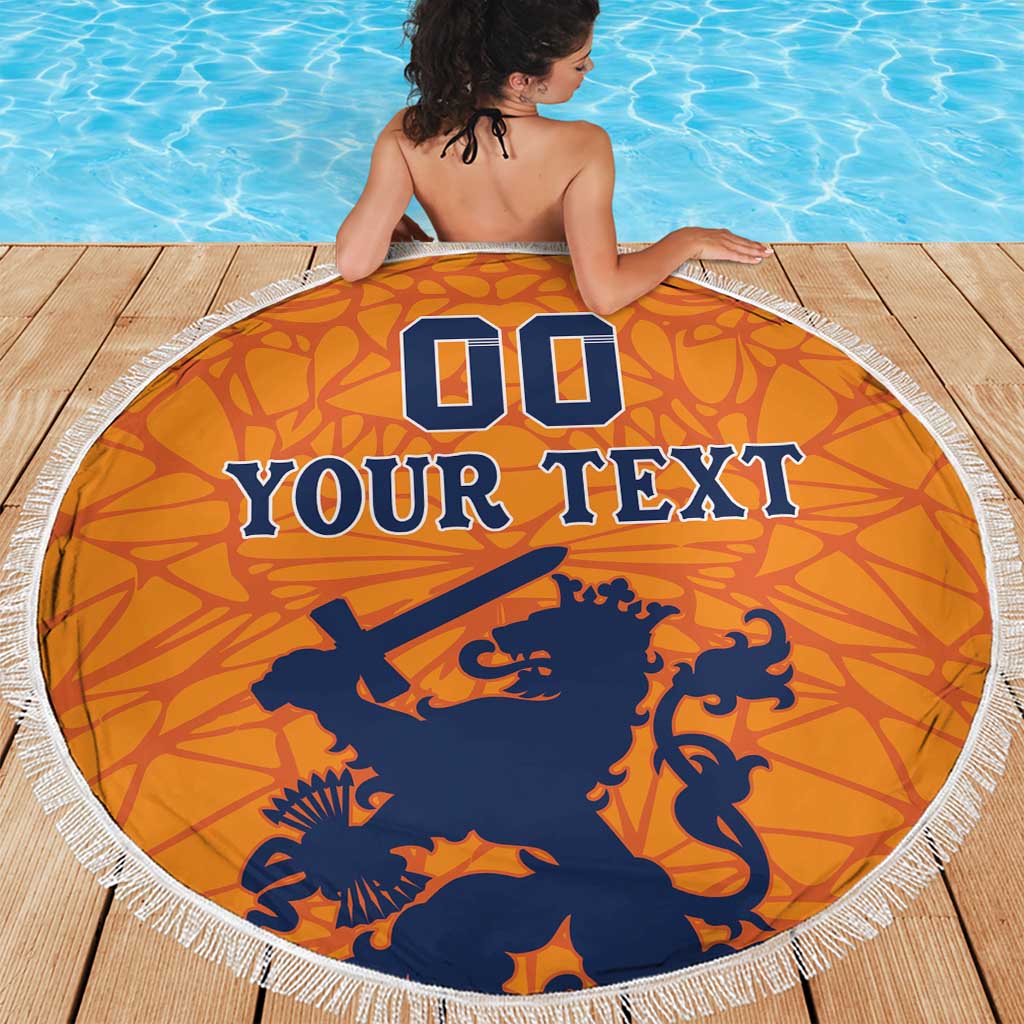 Custom Netherlands Football Beach Blanket Holland Lion