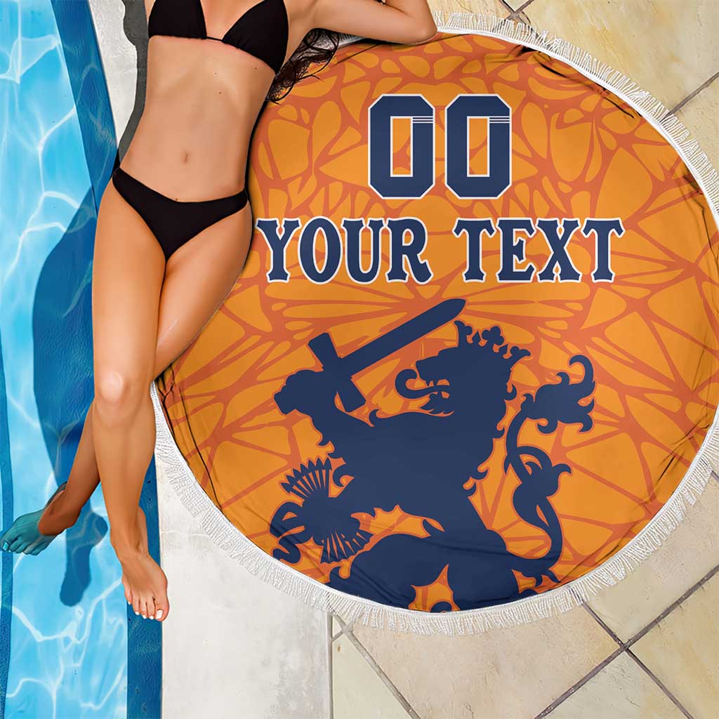 Custom Netherlands Football Beach Blanket Holland Lion