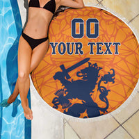 Custom Netherlands Football Beach Blanket Holland Lion