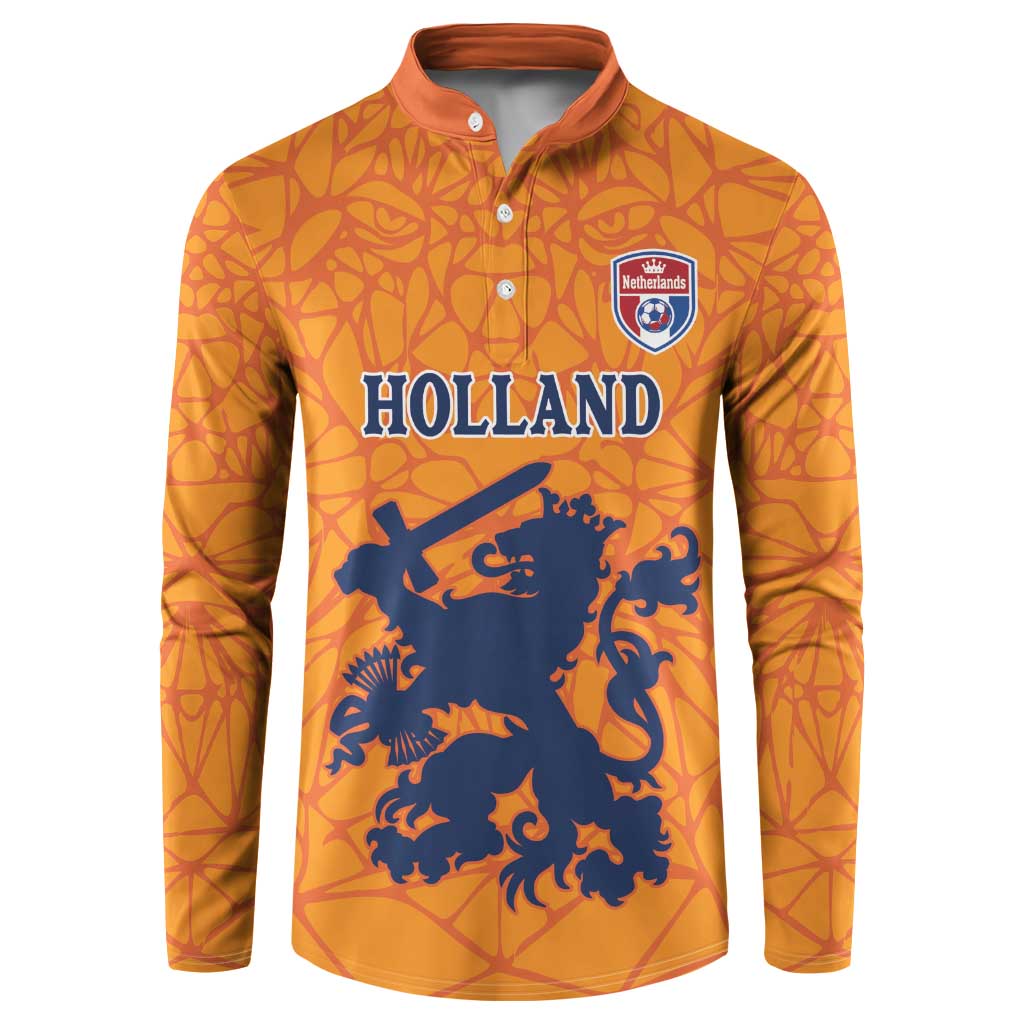 Custom Netherlands Football Button Sweatshirt Holland Lion