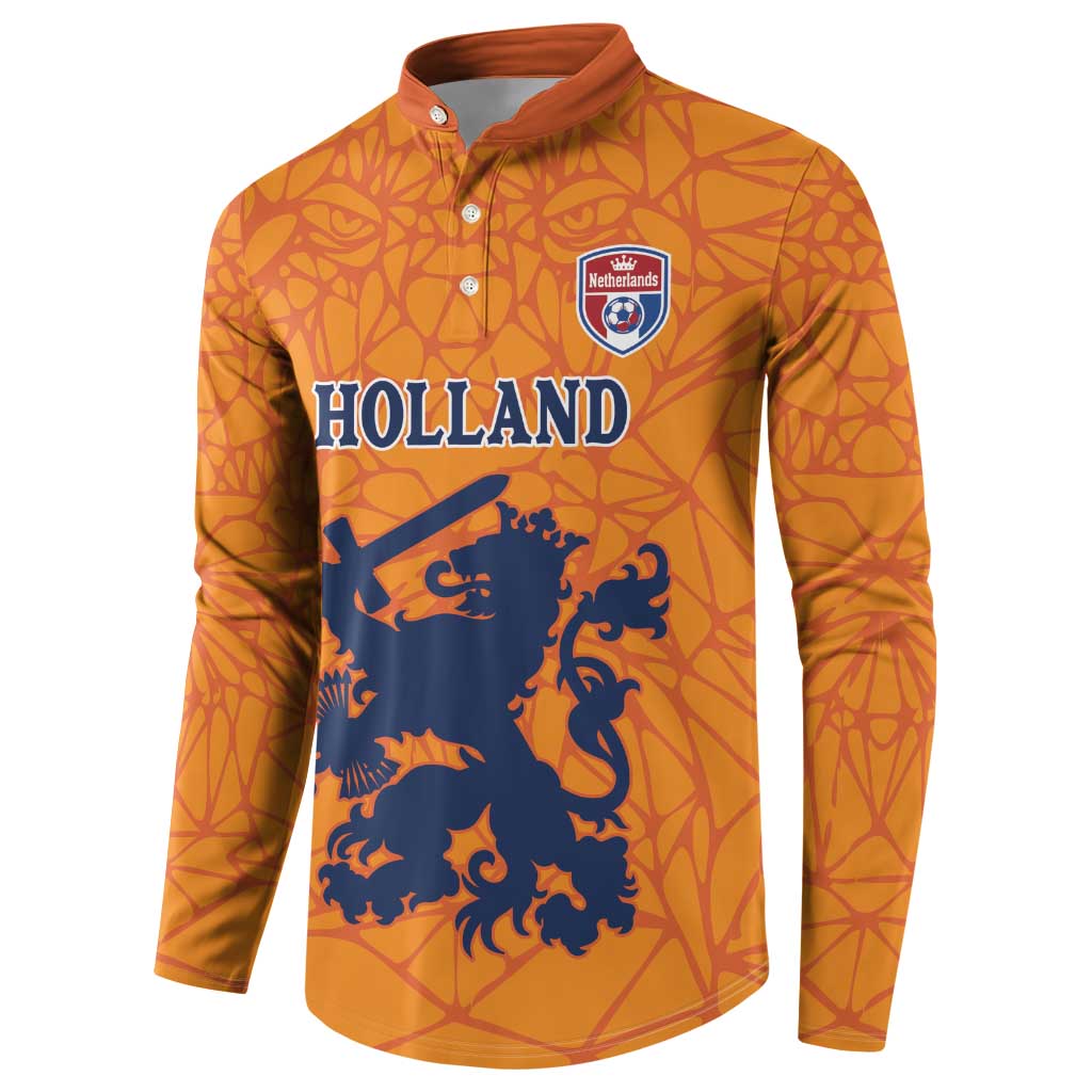 Custom Netherlands Football Button Sweatshirt Holland Lion