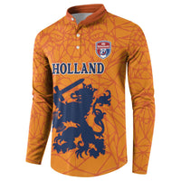 Custom Netherlands Football Button Sweatshirt Holland Lion