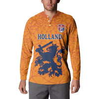 Custom Netherlands Football Button Sweatshirt Holland Lion