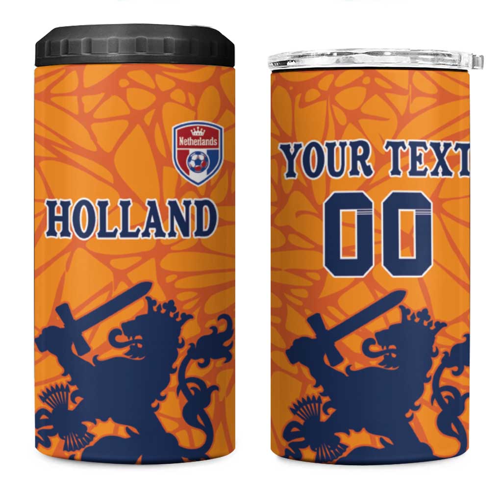 Custom Netherlands Football 4 in 1 Can Cooler Tumbler Holland Lion