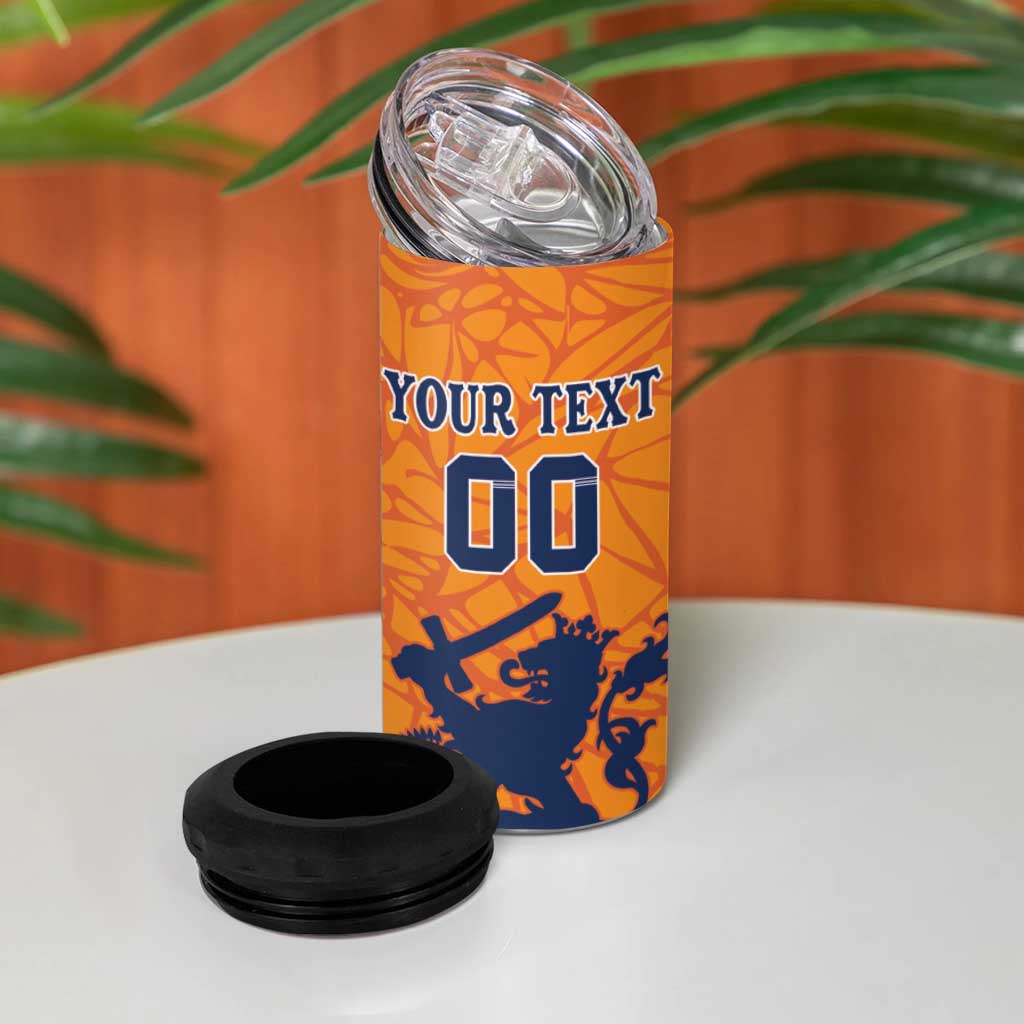 Custom Netherlands Football 4 in 1 Can Cooler Tumbler Holland Lion