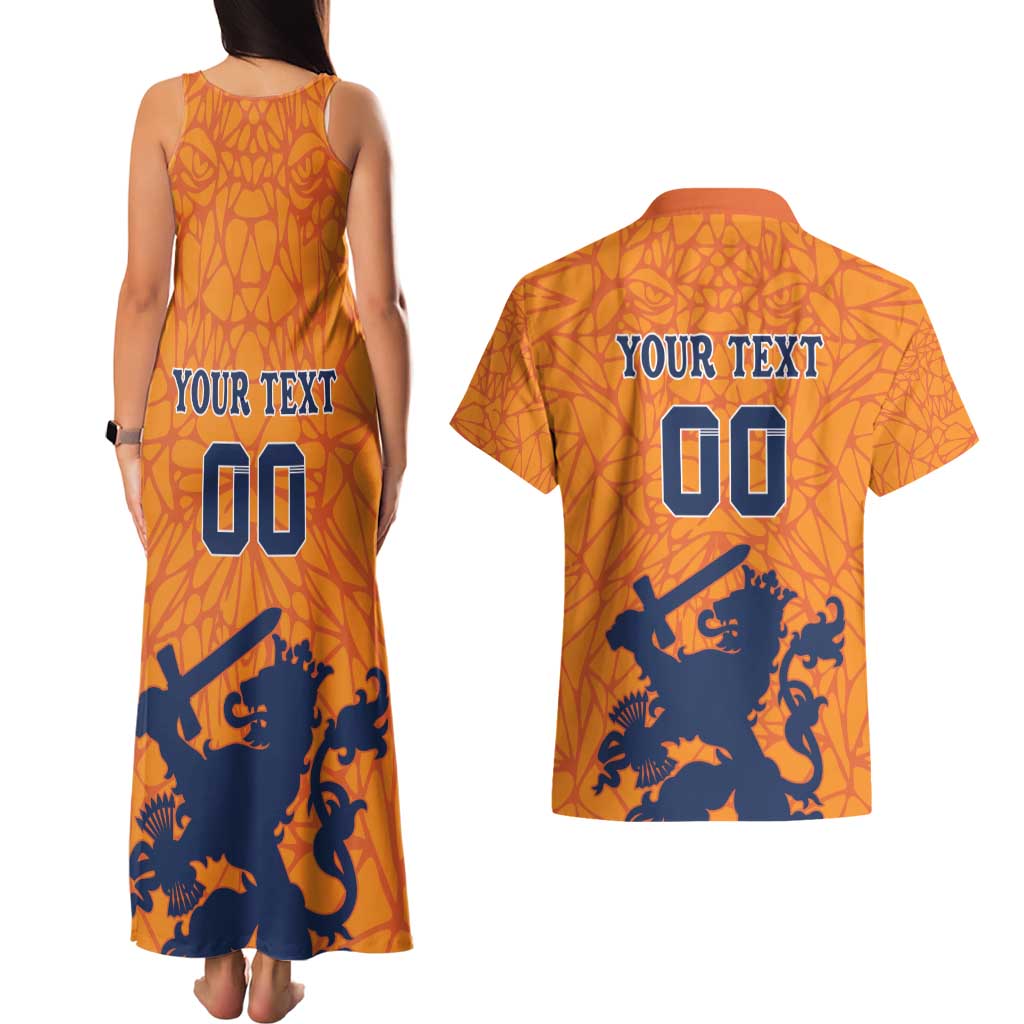 Custom Netherlands Football Couples Matching Tank Maxi Dress and Hawaiian Shirt Holland Lion
