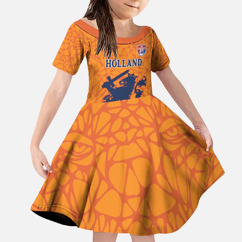 Custom Netherlands Football Family Matching Off Shoulder Maxi Dress and Hawaiian Shirt Holland Lion
