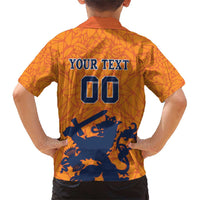 Custom Netherlands Football Family Matching Short Sleeve Bodycon Dress and Hawaiian Shirt Holland Lion