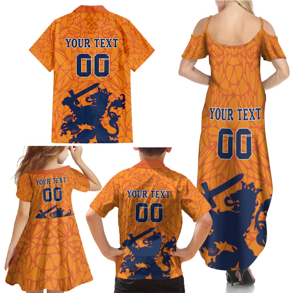 Custom Netherlands Football Family Matching Summer Maxi Dress and Hawaiian Shirt Holland Lion