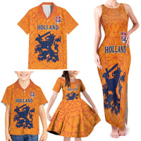 Custom Netherlands Football Family Matching Tank Maxi Dress and Hawaiian Shirt Holland Lion