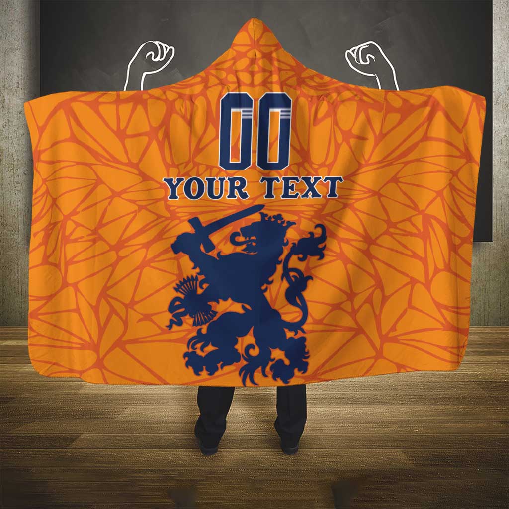 Custom Netherlands Football Hooded Blanket Holland Lion