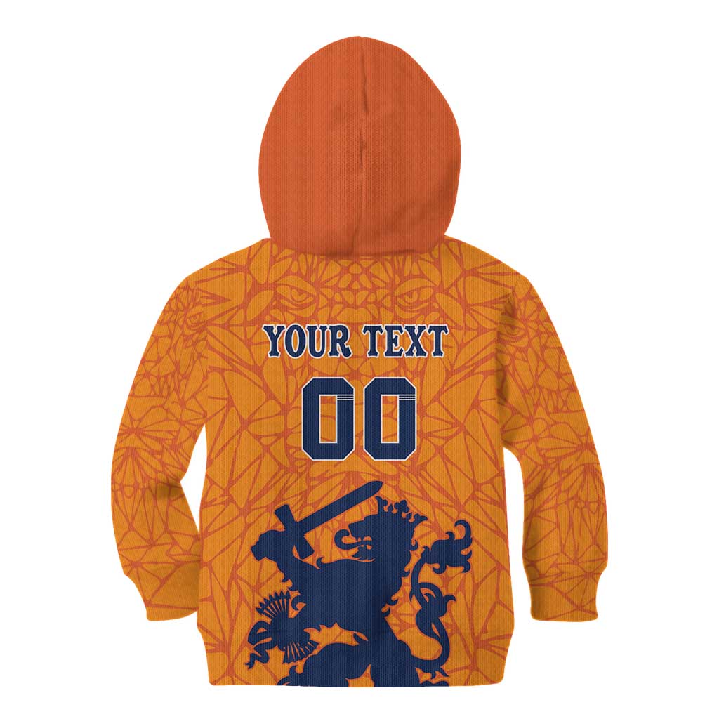 Custom Netherlands Football Kid Hoodie Holland Lion