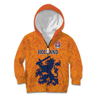Custom Netherlands Football Kid Hoodie Holland Lion