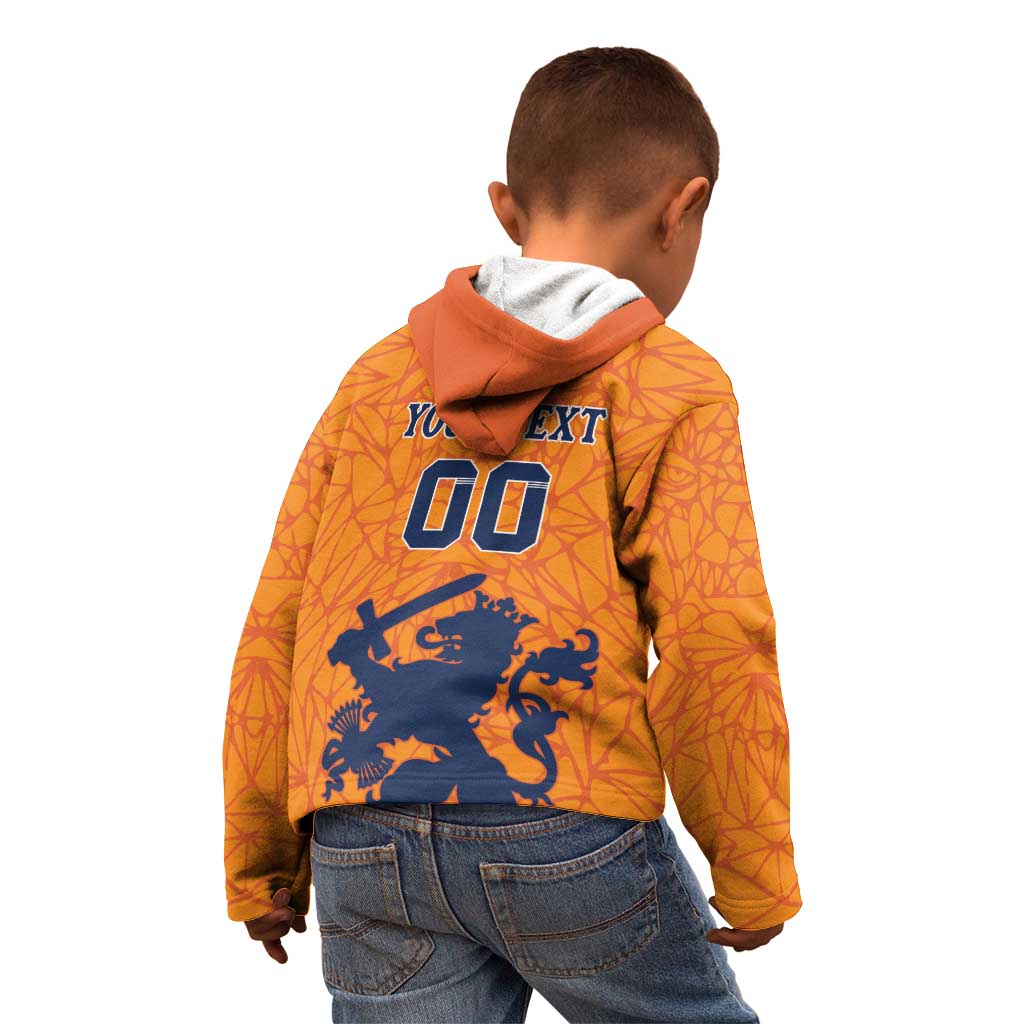 Custom Netherlands Football Kid Hoodie Holland Lion
