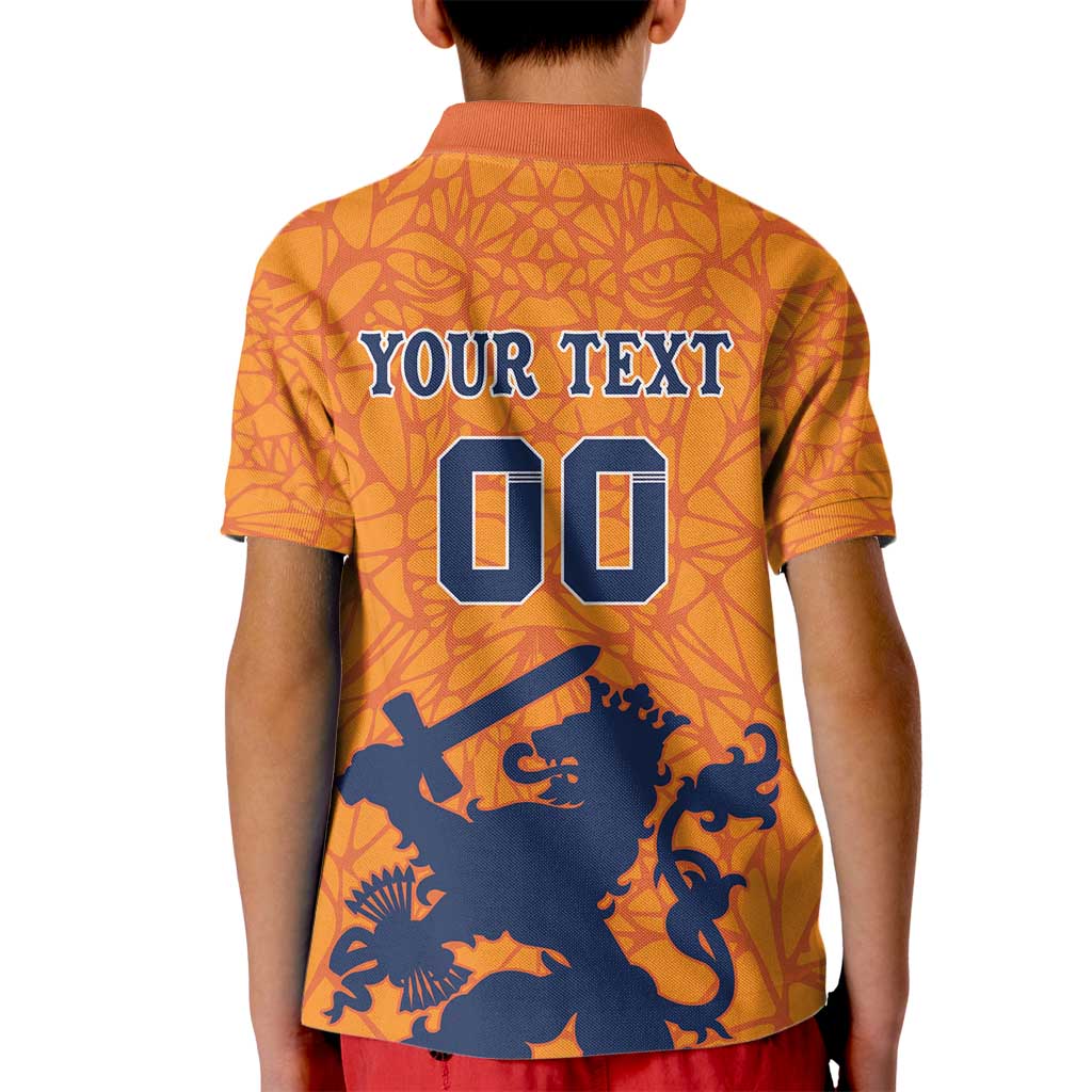 Custom Netherlands Football Kid Polo Shirt Holland Lion