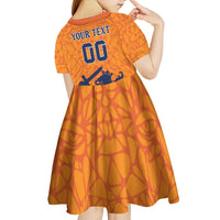 Custom Netherlands Football Kid Short Sleeve Dress Holland Lion
