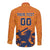 Custom Netherlands Football Long Sleeve Button Shirt Holland Lion