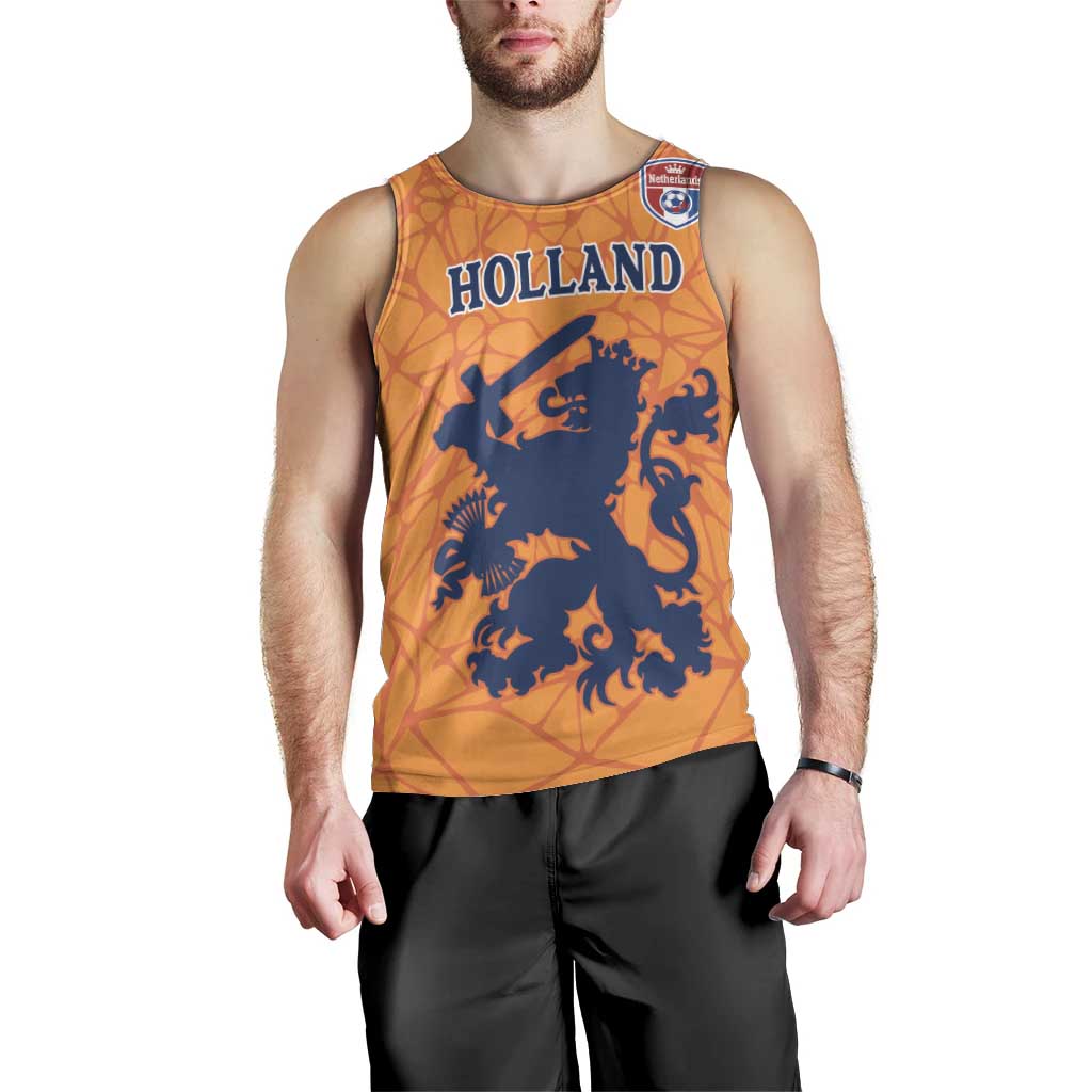 Custom Netherlands Football Men Tank Top Holland Lion
